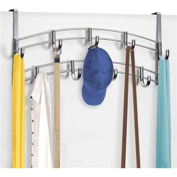 Over Door Hooks Rack - 9 Hook Over Door Hanger - Over Door Towel Rack - Picture 1 of 5
